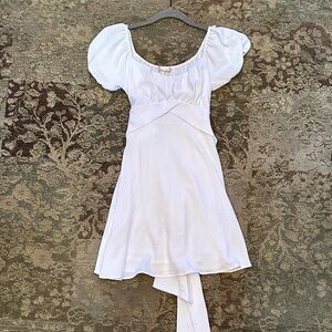 White Puff Sleeve Dress